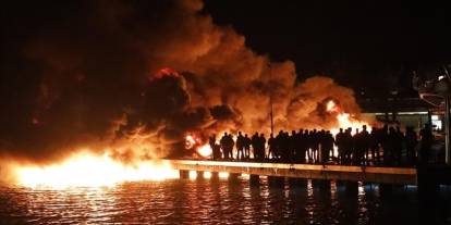 Bodrum marinasında motoryat yangını: 8 tekneden 7’si battı