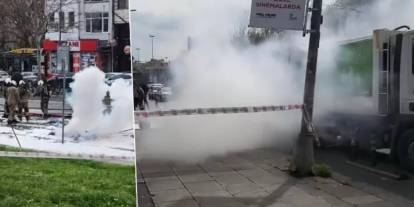 İstanbul'un göbeğinde çöp kamyonunda patlama