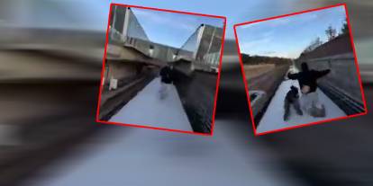 Tren üstünde çekilen akım videosu kötü bitti