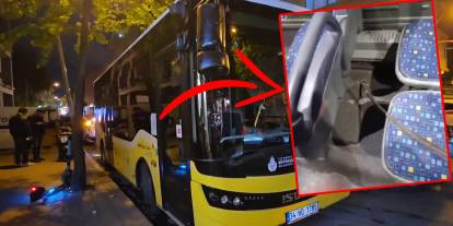 Fatih'te İETT otobüsünde dehşet anları! İnşaat demiri tabanı delip yolcuya saplandı