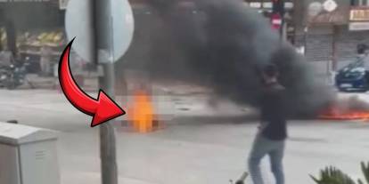 Zabıtaya öfkelenip cadde ortasında benzin döküp kendini ateşe verdi: Araçların camını sildiği için uyarmışlardı