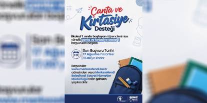 Merkezefendi’de ilkokul öğrencilerine çanta ve kırtasiye desteği