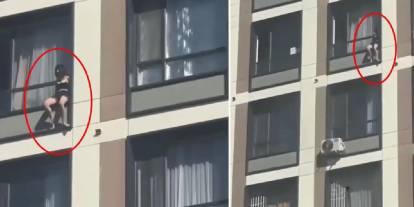 Bir anlık felaket: 15. kattan atladı, bebek arabasının üzerine düştü