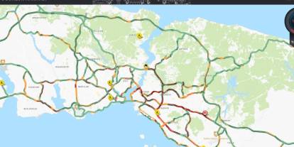 Yağmurun ardından İstanbul’da trafik yoğunluğu arttı