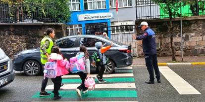 Giresun’da okul çevrelerinde güvenli ulaşım uygulaması