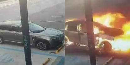 Kayseri’de Togg T10X şarj istasyonunda alev aldı! Güvenlik kamerası ortaya çıktı