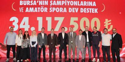 Bursa’da amatör spor kulüpleri ve başarılı sporculara 34,1 milyon TL destek