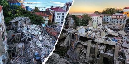 Zonguldak’ta çöken binanın enkazı gün ağarınca görüntülendi: 3 kişi gözaltında! 7 bina tahliye edildi
